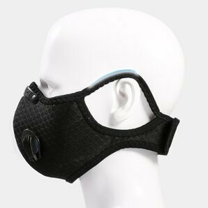新品 洗える フェイスマスク 黒 サイクリング バイク スポーツマスク トレーニングマスク フィルター付き 3D 防寒 防塵 花粉 埃 男女の画像9