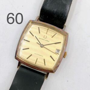 4AC035 稼働品 UNIVERSAL GENEVE/ユニバーサル ジュネーブ 569117 ゴールド文字盤 自動巻き ベルト破れあり 中古 現状品の画像1