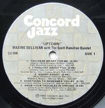 ◆ MAXINE SULLIVAN with The SCOTT HAMILTON Quintet / Uptown ◆ Concord Jazz CJ-288 ◆ V_画像3