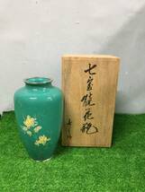 伝統工芸品 七宝焼 花瓶 花器 花入れ 高さ約18cm 共箱入り インテリア雑貨 5-33_画像1