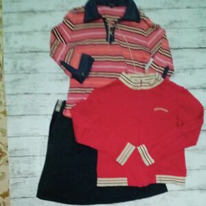 BURBERRY GIRLS セットアップ 3着セット スタジャン 長袖 ラガーシャツ ミニスカート 140-150 キッズ