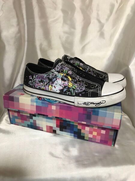 Ed Hardy エドハーディー フェイク紐穴 スニーカー 極美品 サイズ 26cm スタッズ付き