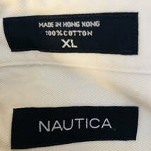 ビッグサイズ　ノーティカ　NAUTICA XL ツイルコットン　ボタンダウンシャツ　ホワイト_画像5