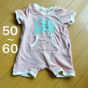Lee ベビー　新生児　赤ちゃん　リー　女の子　ピンク　ロゴ　ロンパース　タオル　50 60 半袖　夏　 ベビー服