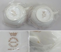 708▽NARUMI/ナルミ デミタス カップ＆ソーサー 碗皿 金彩 花柄 ピンク BONE CHINA/ボーンチャイナ 6客 未使用_画像3