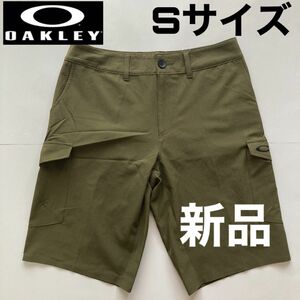 新品 メンズ OAKLEY オークリー ゴルフ ハーフパンツ 28サイズ S ショートパンツ カーキ ストレッチ素材 ゴルフウェア