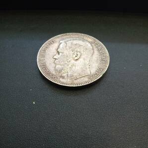 #1970A【ロシア帝国/銀貨/現状品】ニコライ2世 ルーブル アンティークコイン 古銭 保管品 中古品の画像3