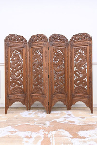 KP07 China fine art old fine art era dragon carving ... carving sculpture tree carving partitioning screen folding folding screen bulkhead . dragon carving 