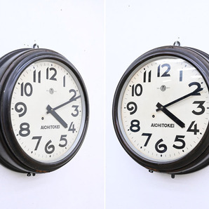FN193 大き目 アンティーク 昭和レトロ 愛知時計 アイチ ゼンマイ式 壁掛け 掛時計 柱時計 木製 大時計 アナログ 機械式の画像2