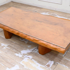NO41 希少 屋久杉 一枚板 厚6.5cm 総無垢 良質木目 座卓 ローテーブル 座敷机 リビングテーブル 和家具の画像1