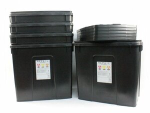 [未使用品 5点セット] 医療廃棄物容器 メディカルペール REPAIL 蓋 BH-E50-2 BH-E50F-2 感染性廃棄物 ゴミ箱 プラ容器 PP素材 ブラック (2)