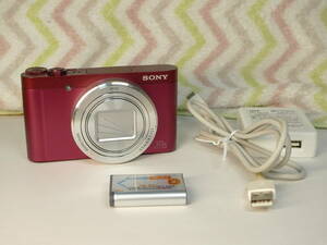 SONY CyberShot DSC-WX500 光学30倍ズーム動作品 WiFi,NFC搭載 バッテリー,充電器付き レッド 送料込み