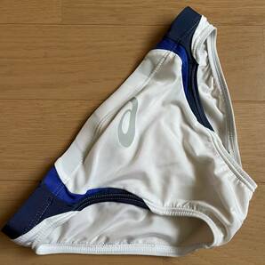 ◆アシックス 競泳水着 品番不詳 ホワイト サイズS ホームクリーニング済 クリックポスト185円の画像1