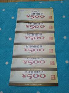  Yamada Denki stockholder complimentary ticket 3000 jpy minute (500 jpy ×6 sheets )