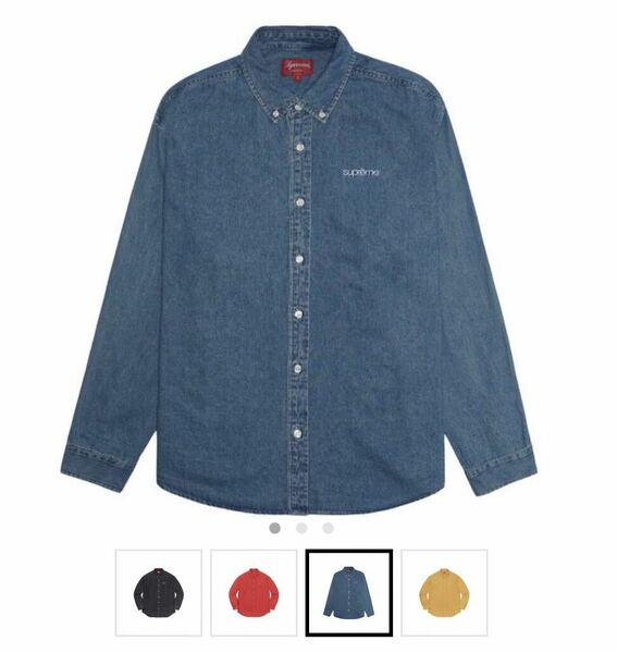 Supreme Classic Logo Denim Shirt Light Blue M シュプリーム クラシック ロゴ デニム シャツ ライト ブルー