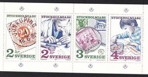 スウェーデンの切手/STOCKHOLMIA86/ペーン・小型シート/未使用・美品