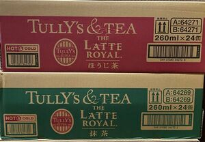 TULLY'S＆TEA タリーズ ザ ラテ ロイヤル 抹茶 ほうじ茶 260ml 2種48本