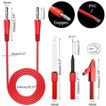 Cleqee 4mmバナナ-バナナプラグテストリードキット 絶縁カバーのワニ口クリップ付き 絶縁ワイヤー ピアスプローブ マルチメ_画像3