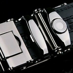 ビジネスベルト メンズ 本革 レザー GENUINE LEATHER ベルト メンズ サイズ調整可能 7992060 ブラウン 138cm 新品 1円 スタートの画像3