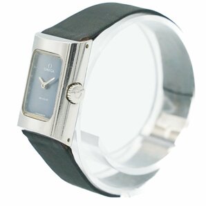 1円 稼働 OMEGA オメガ DE VILLE デビル 手巻き ブルー ネイビー文字盤 レディース 腕時計 スクエア ブランド ウォッチ 313020240423の画像2