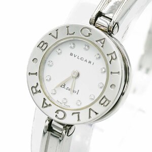 1円 BVLGARI ブルガリ ビーゼロ B-zero1 バングル 12Pダイヤ BZ22S QZ クオーツ 白文字盤 SS 腕時計 レディース ラウンド 254620240402