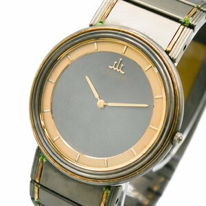 1円 稼働 SEIKO セイコー CREDOR クレドール 18KT×チタン 7770-7000 QZ クオーツ グレー文字盤 腕時計 メンズ ラウンド 270020240409