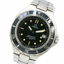 1円 稼働 OMEGA オメガ seamaster シーマスター プロフェッショナル200M QZ クオーツ デイト 3針 黒文字盤 SS 腕時計 228920240319_画像1