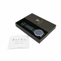 1円 稼働 極美品 箱/保証書付 Furbo design フルボデザイン F01 QZ クオーツ スモールセコンド ブルー文字盤 SS メンズ 腕時計 38320240423_画像7