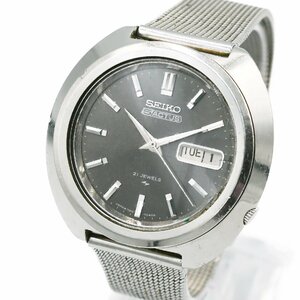 1円 SEIKO セイコー 5 ACTUS ファイブアクタス 21石 7019-7020 AT 自動巻き デイデイト 3針 黒文字盤 SS 腕時計 ラウンド 252620240402