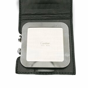 1円 稼働 美品 Cartier カルティエ サントス トラベルクロック W0100042 置時計 2750 QZ クオーツ アラーム 白文字盤 腕時計 329520240430の画像4