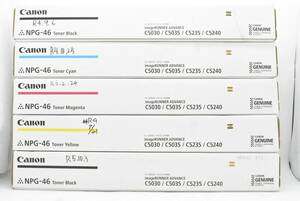 未使用 CANON 純正 トナー NPG-46 4色5本（シアン・マゼンタ・イエロー×各1 / ブラック×2） キャノン ITK8ET77H6G8-YR-N025-byebye