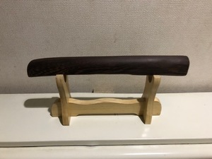 鉄刀木　木剣(太)　懐剣　守り刀　全長約27cm　重量約174ｇ　杢目磨き出し　無着色　無塗装　蜜蝋仕上げ　