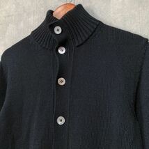 ZANONE ザノーネ CHIOTO キョート ウール 5ゲージ ミドルゲージ スタンドカラー ニット カーディガン ジャケット size.48 (M〜L) ブラック_画像3