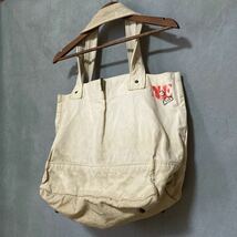 KAPITAL キャピタル Dirty Canvas Tote Bag 厚手 キャンバス スプレーペイント 汚し加工 トートバッグ 刺し子 持ち手 アイボリー_画像2