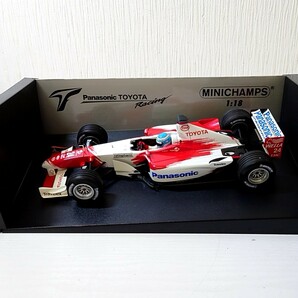 タ24【100】1円～ ミニチャンプス 1/18 ミニカー トヨタ Toyota TF102 M.Salo Panasonic レッド×ホワイトの画像2