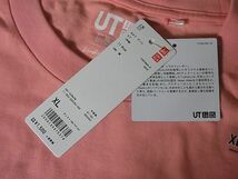 未使用　米津玄師 ユニクロ UT　SIZE:XL 色：ピンク ねこちゃん 半袖 Tシャツ_画像4