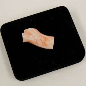 中古 珊瑚 帯留め CORAL OBIDOME 4×1.8cm