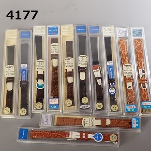 AC-4177◆時計店　整理品」未使用　デッドストック品　ワニ革　クロコダイル　レザー　時計ベルト11㎜～14㎜まとめて