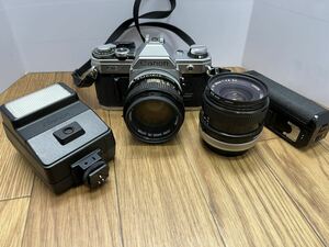 【43553.0417R】☆中古動作未確認品☆Canon キャノン　AE−1 50mm 1：1.4 その他付属　レンズ　28mm 1:2.8 フラッシュ　カメラ　