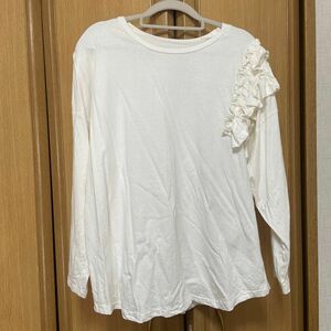 白 カットソー Tシャツ 長袖