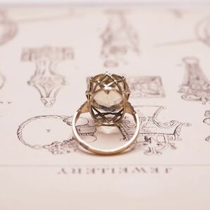 ＊レモネードジュエルリング＊英国アンティーク イギリス ヴィンテージ アールデコ 指輪 金 昭和レトロ ring vintage antique gold (検K18 の画像8
