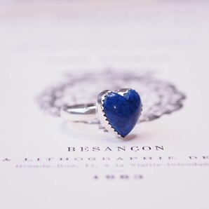 ＊ハートラピスラズリリング＊英国アンティーク イギリス ヴィンテージ 指輪 金 Victorian ring vintage antique gold lapis lazuli Kの画像7