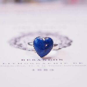 ＊ハートラピスラズリリング＊英国アンティーク イギリス ヴィンテージ 指輪 金 Victorian ring vintage antique gold lapis lazuli Kの画像6