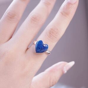 ＊ハートラピスラズリリング＊英国アンティーク イギリス ヴィンテージ 指輪 金 Victorian ring vintage antique gold lapis lazuli Kの画像10