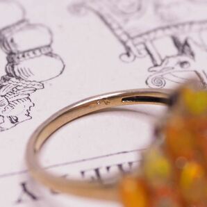 ＊K9ファイヤーオパールリング＊英国ヴィンテージ イギリス アンティーク 指輪 金 昭和レトロ ring vintage antique gold fire opal(検K18 の画像9