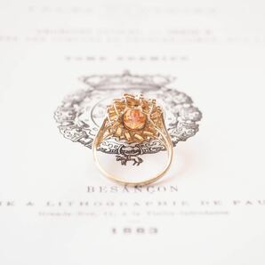 ＊K9ゴールデンハニーリング＊英国アンティーク イギリス ヴィンテージ 指輪 金 昭和レトロ ring vintage antique gold citrine (検K18の画像8