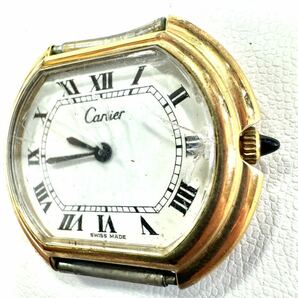 カルティエ エリプス Cartier 18K GEP 手巻き ゴールド ローマン 17石 フェイスのみ 腕時計の画像2