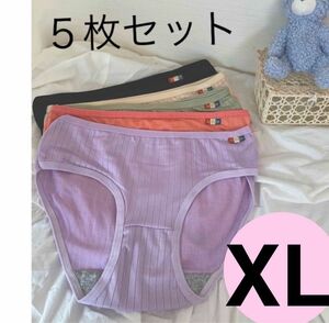 お得 カラフル XLサイズレディース ショーツ ５枚セット パンツ 下着 