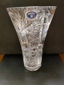 花瓶　ボヘミアガラス　チェコ