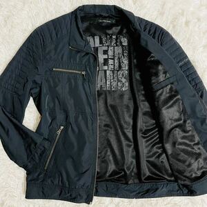  masterpiece *Calvin Klein Jeans Calvin Klein lining mesh single rider's jacket outer blouson quilting men's (L)